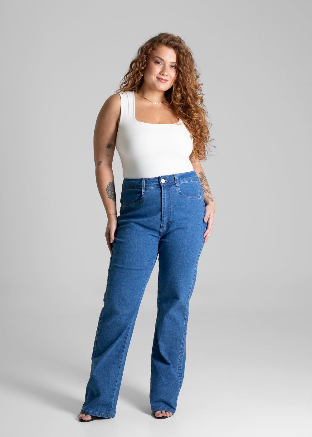 Calça Jeans Sawary Plus Size Reta - 281125 AZUL