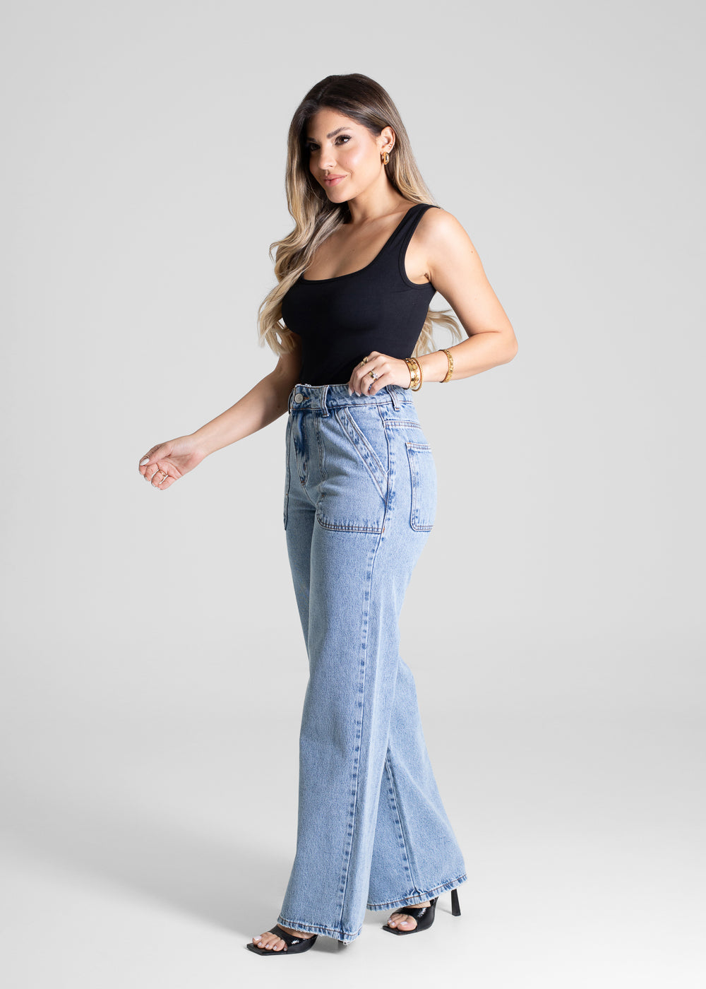 Calça Jeans Sawary Wide Leg - 281135 AZUL