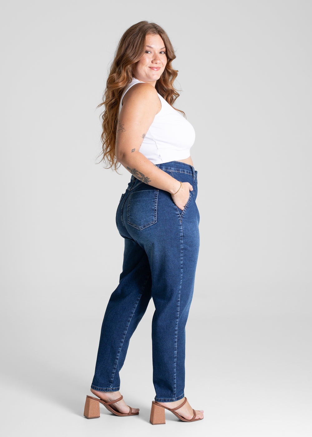 Calça Jeans Sawary Plus Size Mom - 281138 AZUL