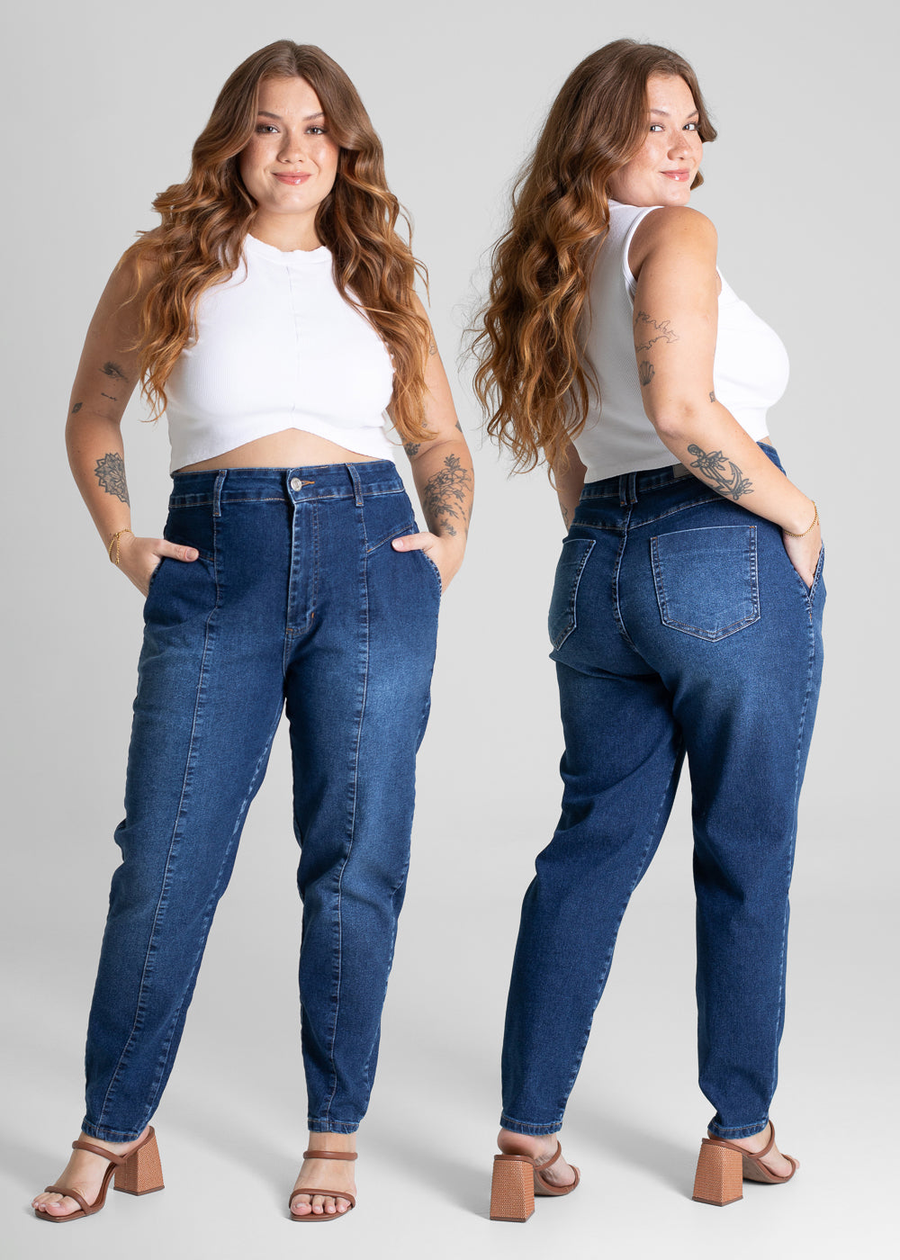 Calça Jeans Sawary Plus Size Mom - 281138 AZUL