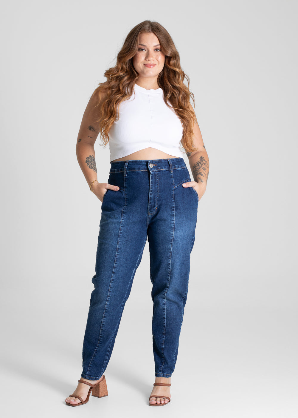 Calça Jeans Sawary Plus Size Mom - 281138 AZUL
