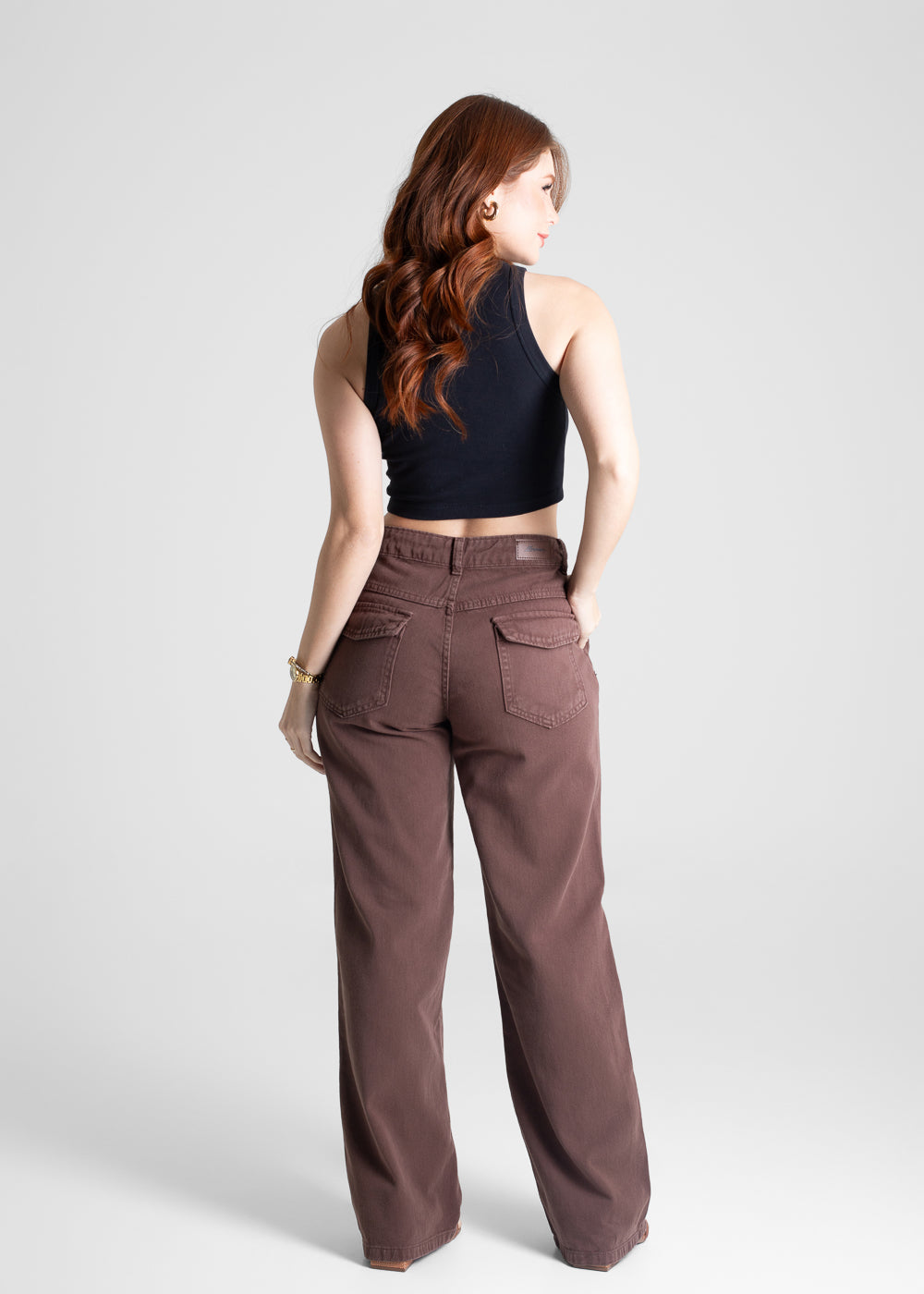 Calça Sarja Sawary Wide Leg - 281142 MARROM