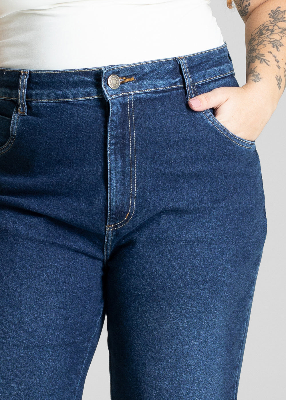 Calça Jeans Sawary Plus Size Wide Leg - 281144 AZUL