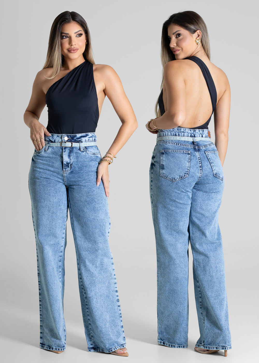 Calça Jeans Sawary Wide Leg - 281147 AZUL