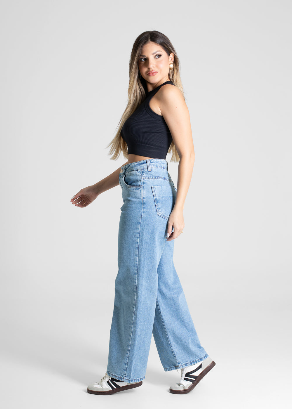 Calça Jeans Sawary Wide Leg Petit - 281151 AZUL