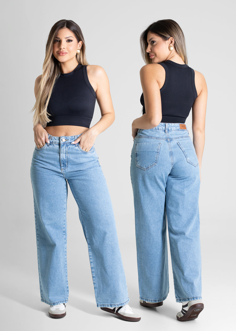 Calça Jeans Sawary Wide Leg Petit - 281151 AZUL