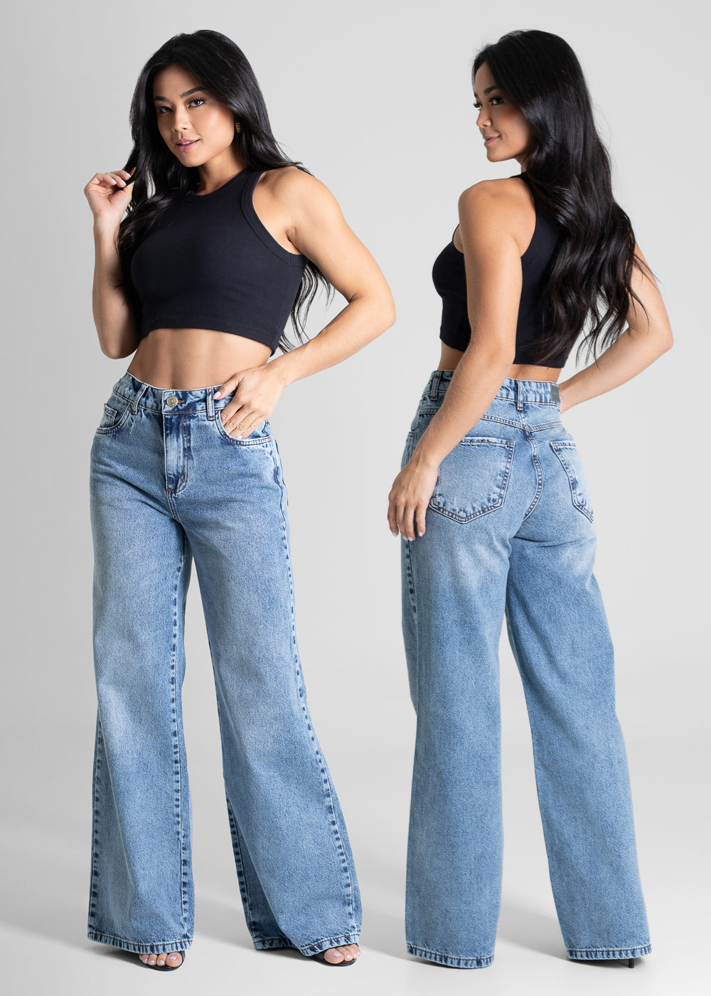 Calça Jeans Sawary Extra Wide Leg - 281153 AZUL
