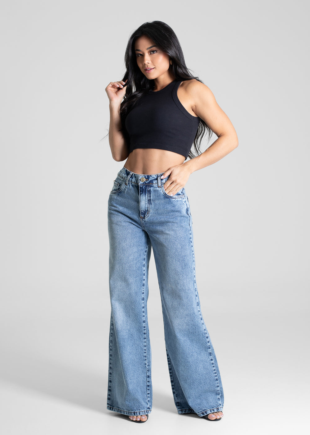 Calça Jeans Sawary Extra Wide Leg - 281153 AZUL