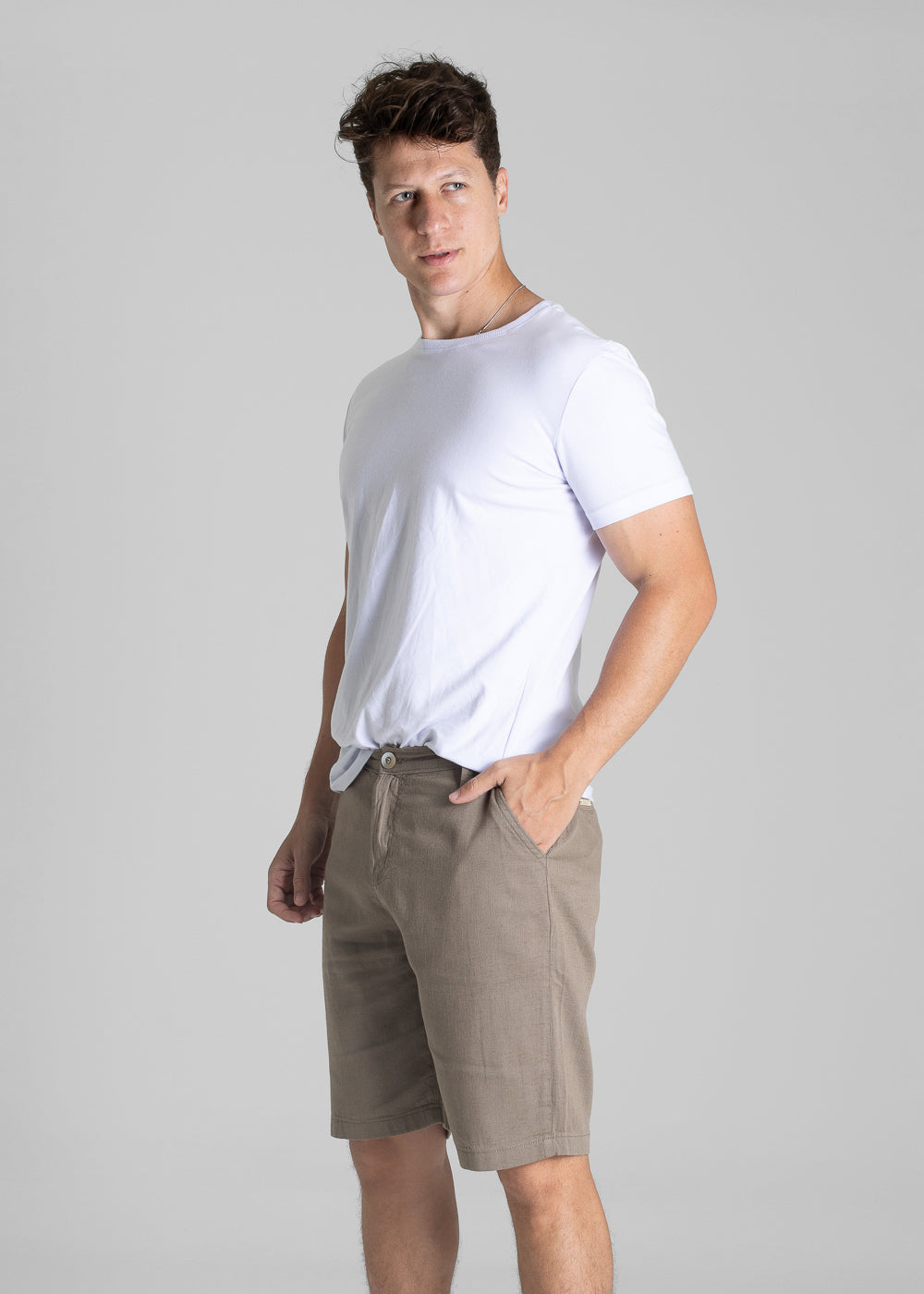 Bermuda Linho Sawary - 281158 BEGE