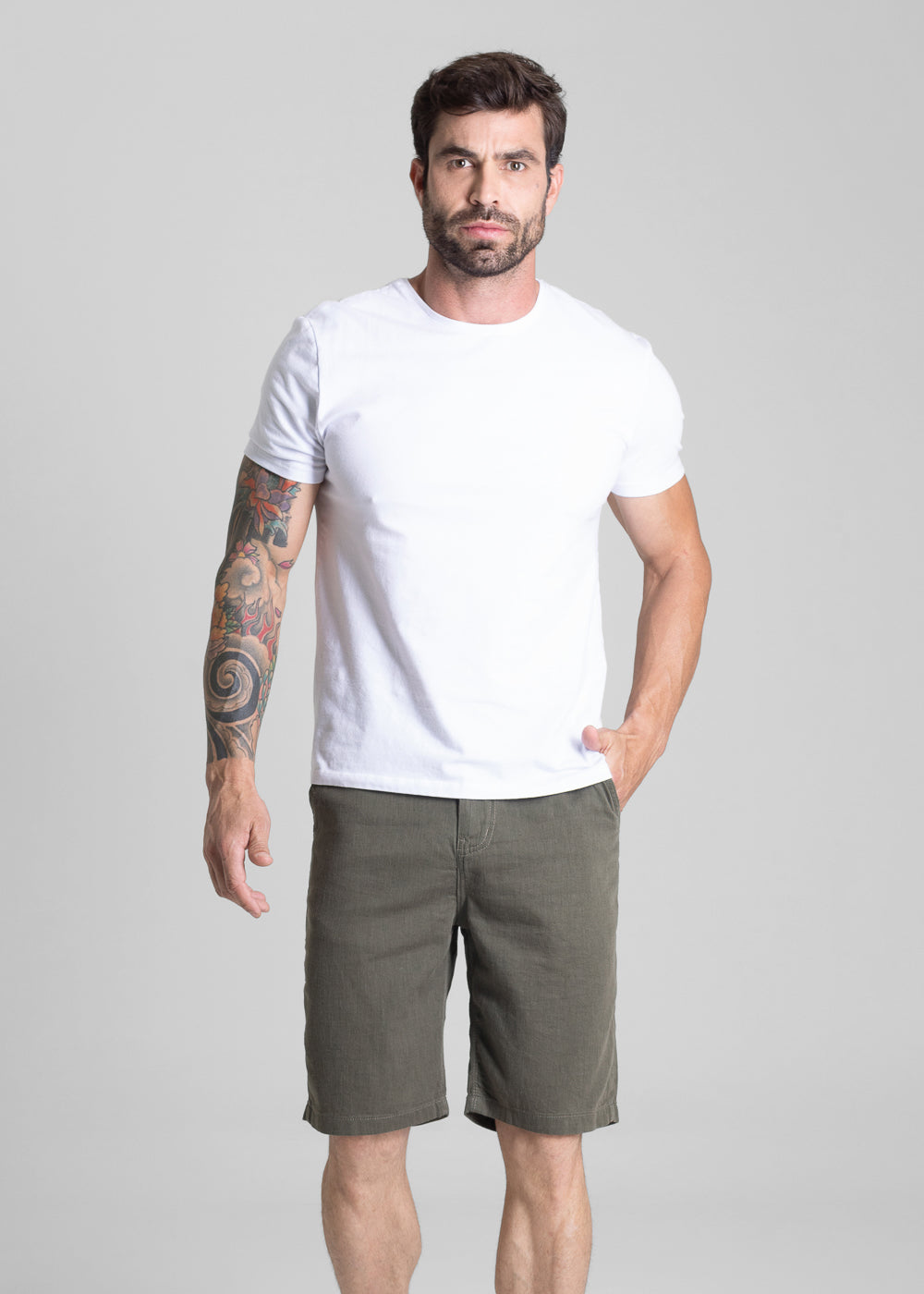 Bermuda Linho Sawary - 281159 VERDE