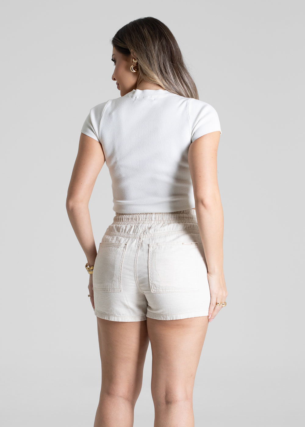 Shorts Linho Sawary - 281177 OFF WHITE