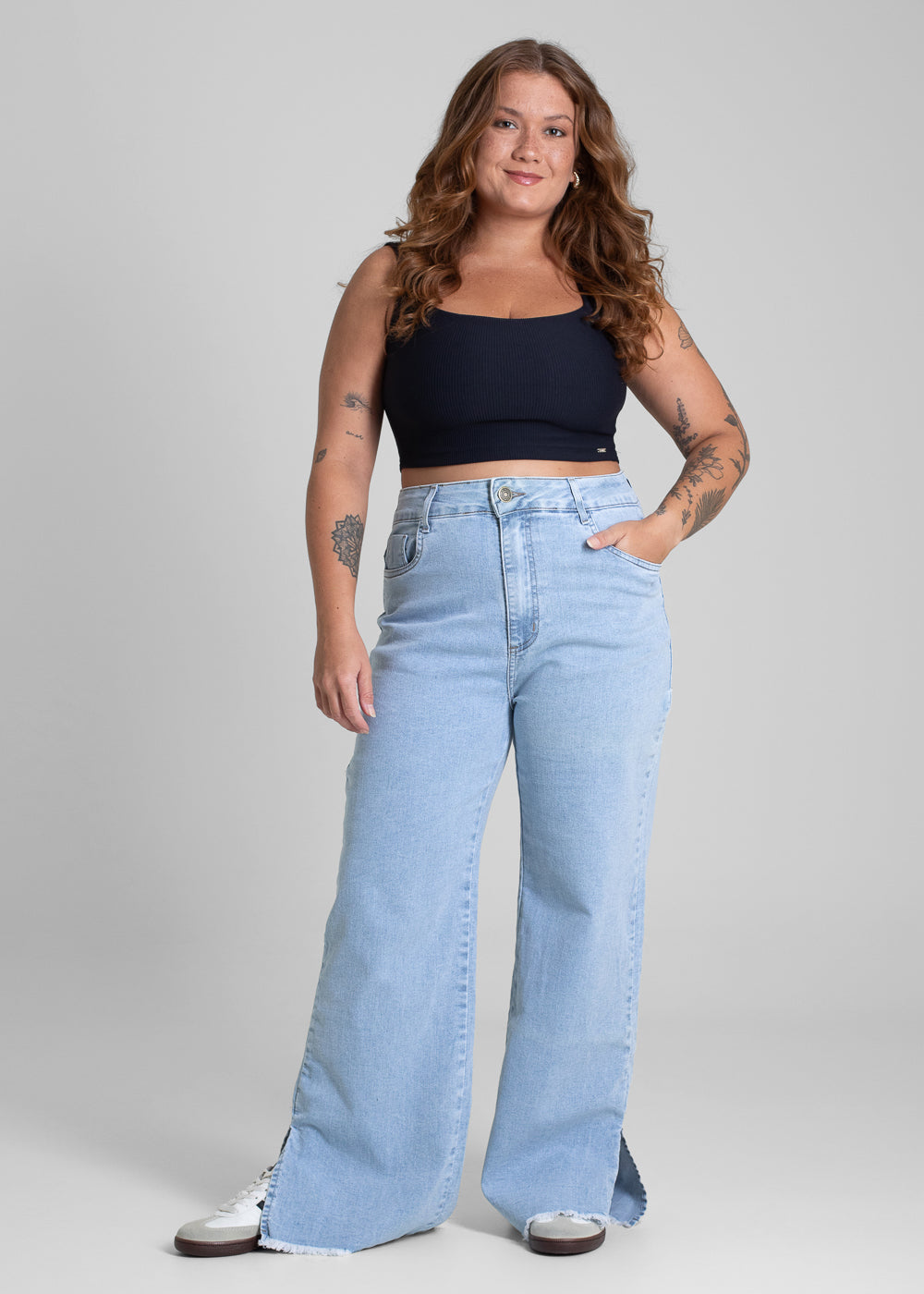 Calça Jeans Sawary Wide Leg Petit - 281181 AZUL