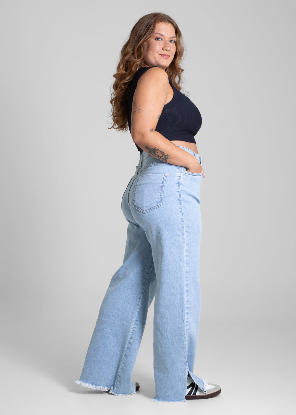 Calça Jeans Sawary Wide Leg Petit - 281181 AZUL