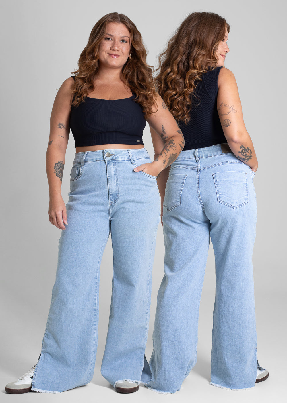 Calça Jeans Sawary Wide Leg Petit - 281181 AZUL