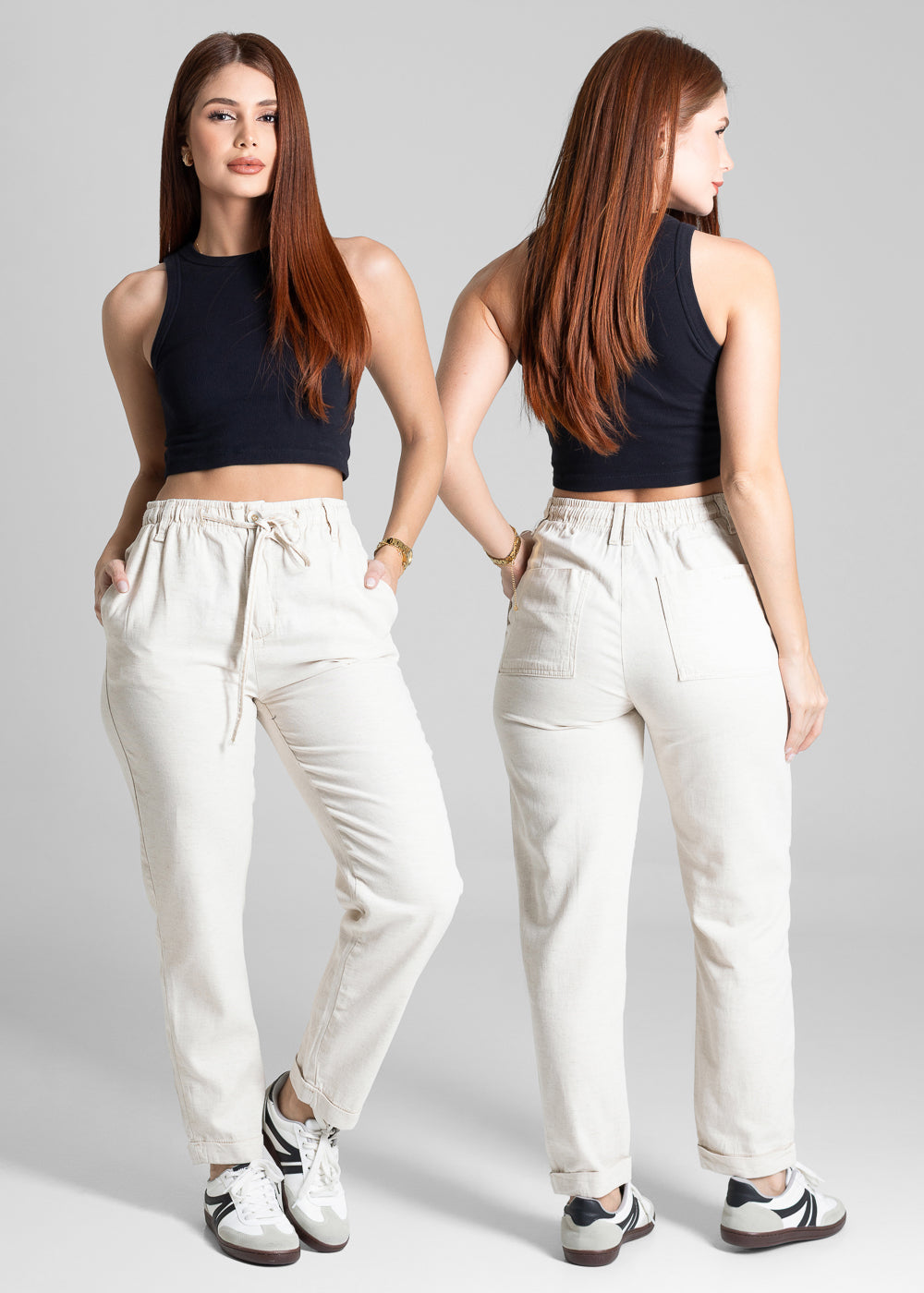 Calça Linho Sawary Mom - 281183 OFF WHITE