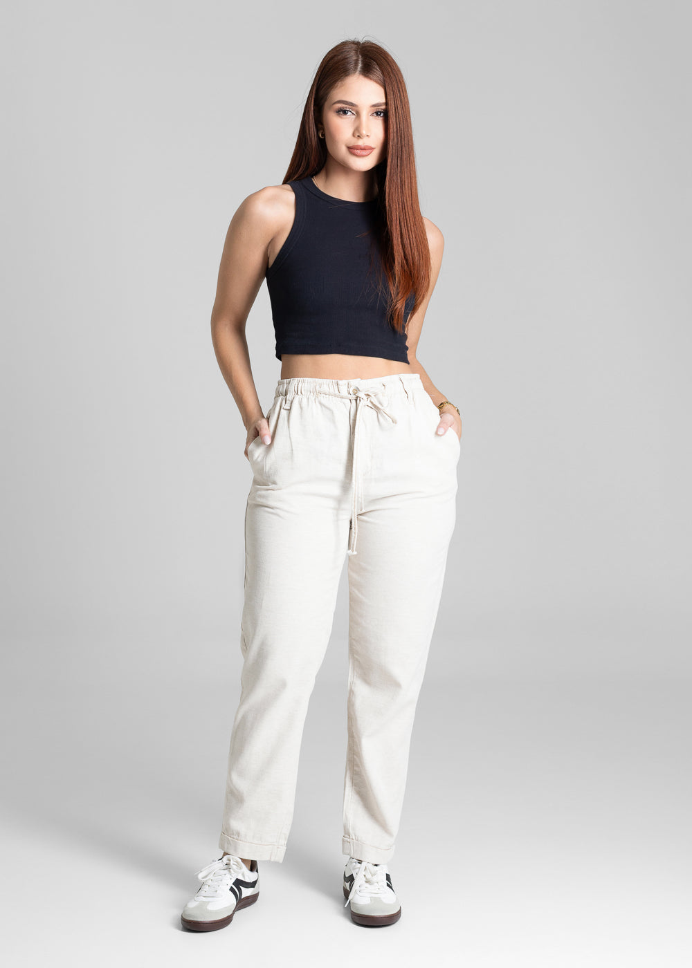 Calça Linho Sawary Mom - 281183 OFF WHITE