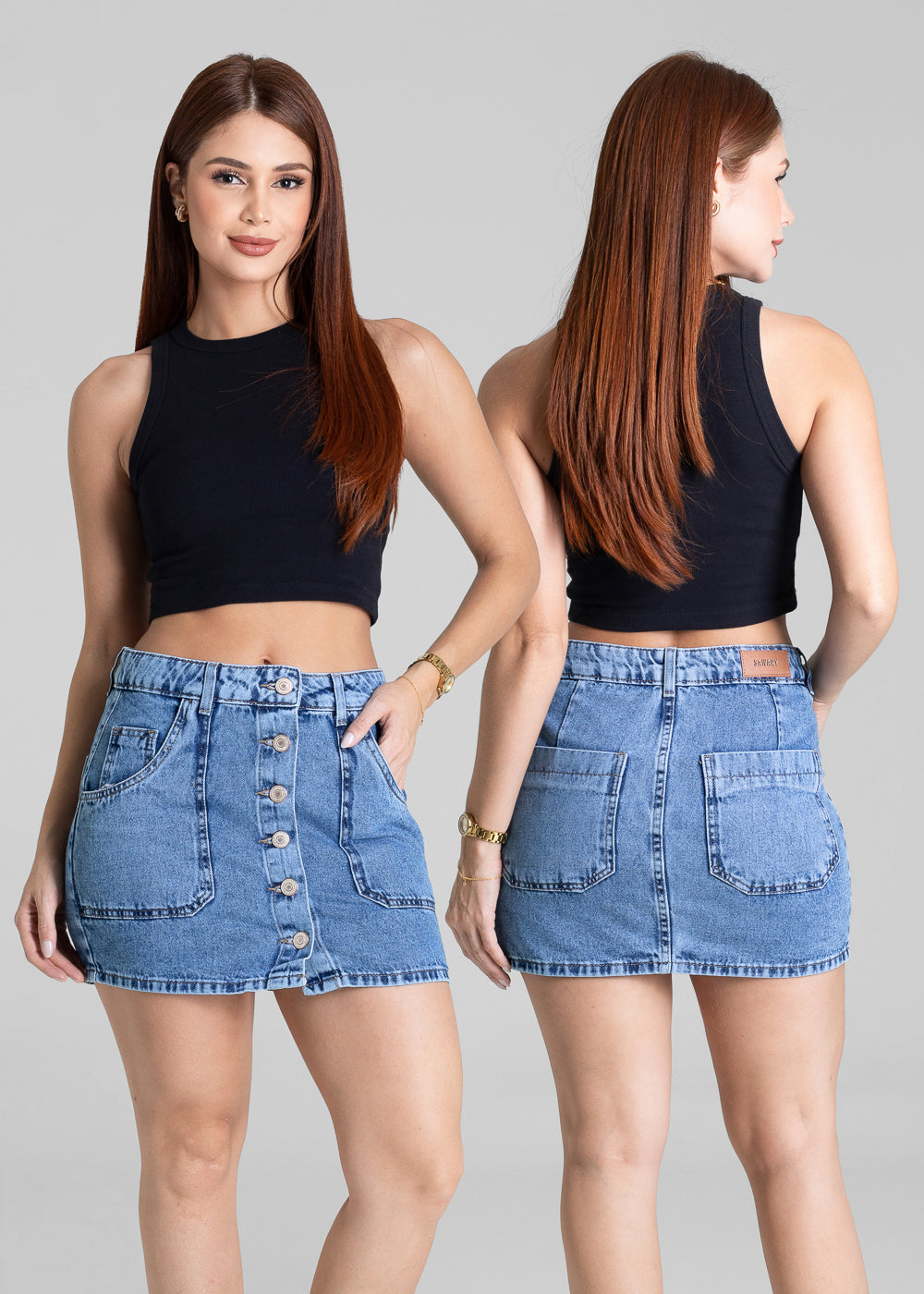 Saia Jeans Sawary - 281190 AZUL