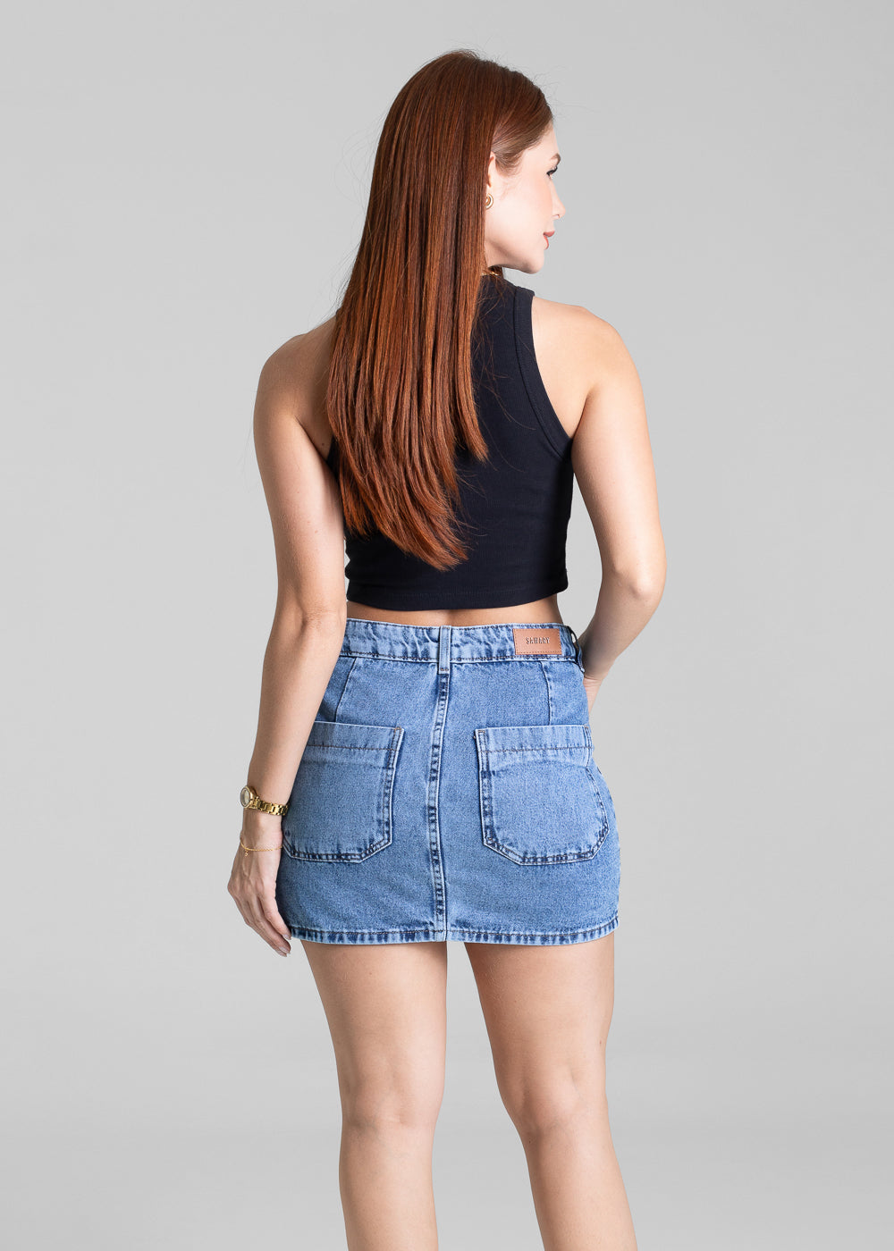 Saia Jeans Sawary - 281190 AZUL