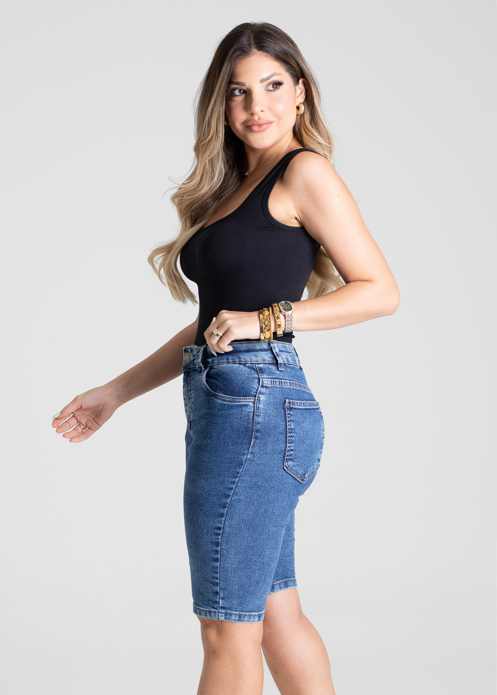 Bermuda Jeans Sawary - 281199 AZUL