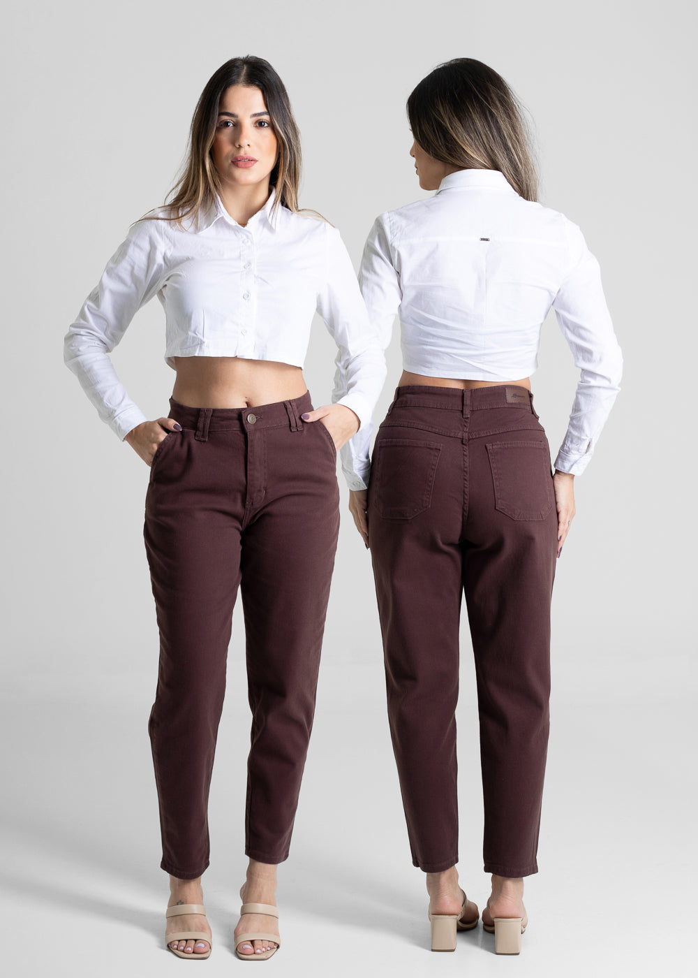 Calça Sarja Sawary Mom - 281212 MARROM