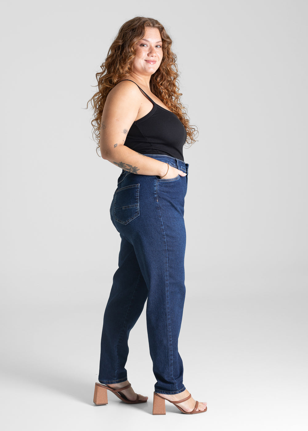 Calça Jeans Sawary Plus Size Mom - 281216 AZUL