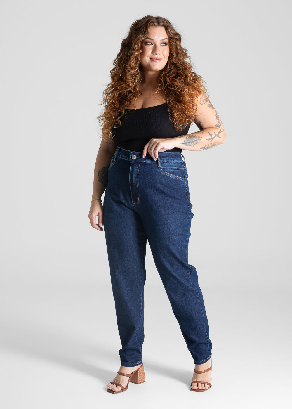 Calça Jeans Sawary Plus Size Mom - 281216 AZUL