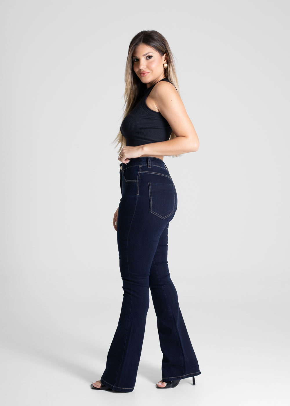 Calça Jeans Sawary Super Lipo Boot Cut - 281227 PRETO