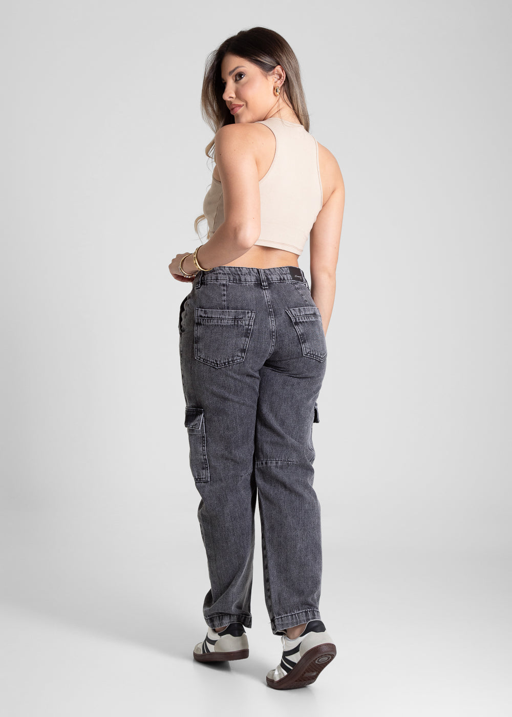 Calça Jeans Sawary Barrel - 281254 PRETO