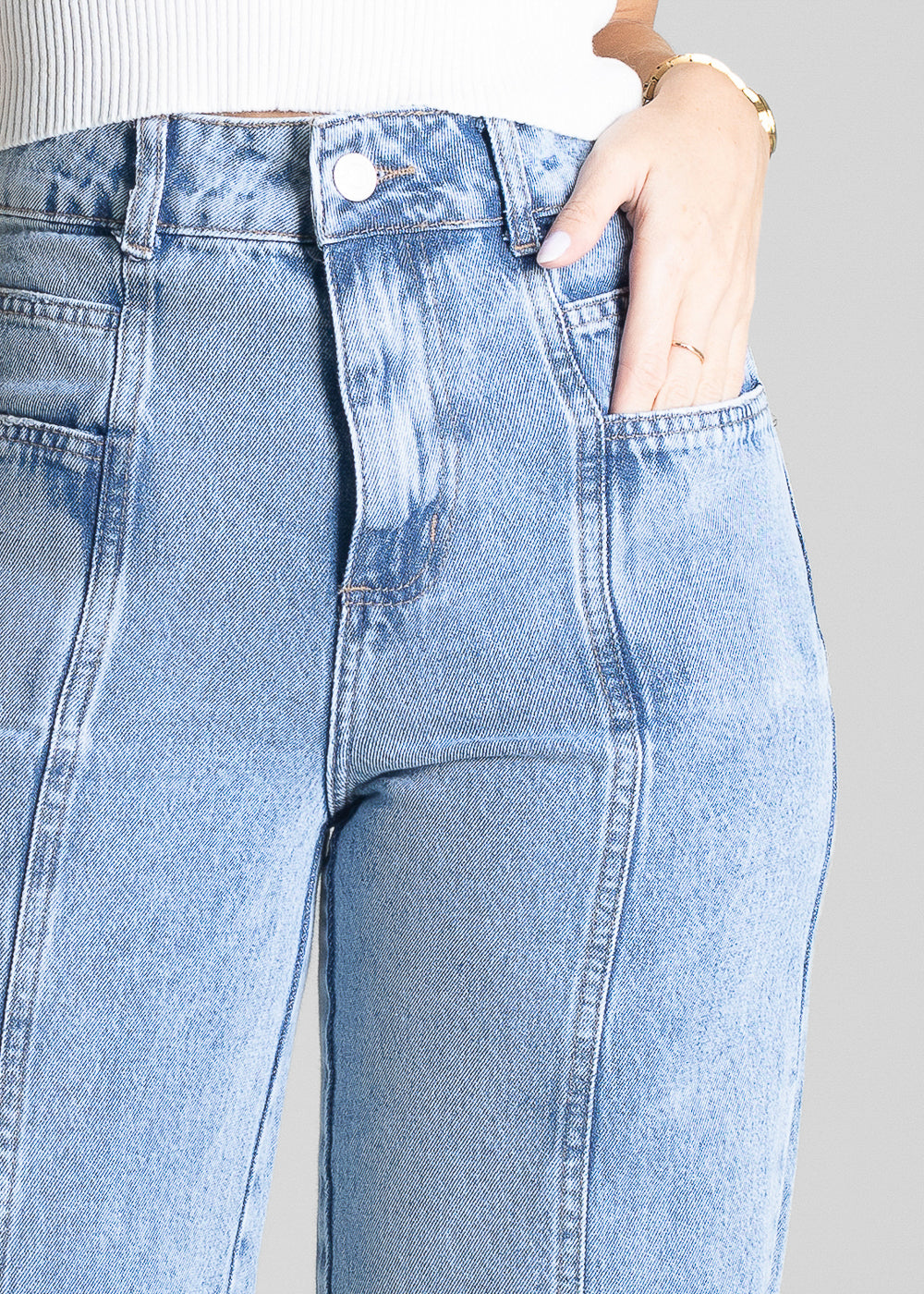 Calça Jeans Sawary Wide Leg - 281276 PRETO