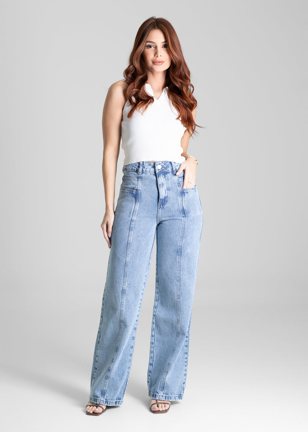 Calça Jeans Sawary Wide Leg - 281276 PRETO