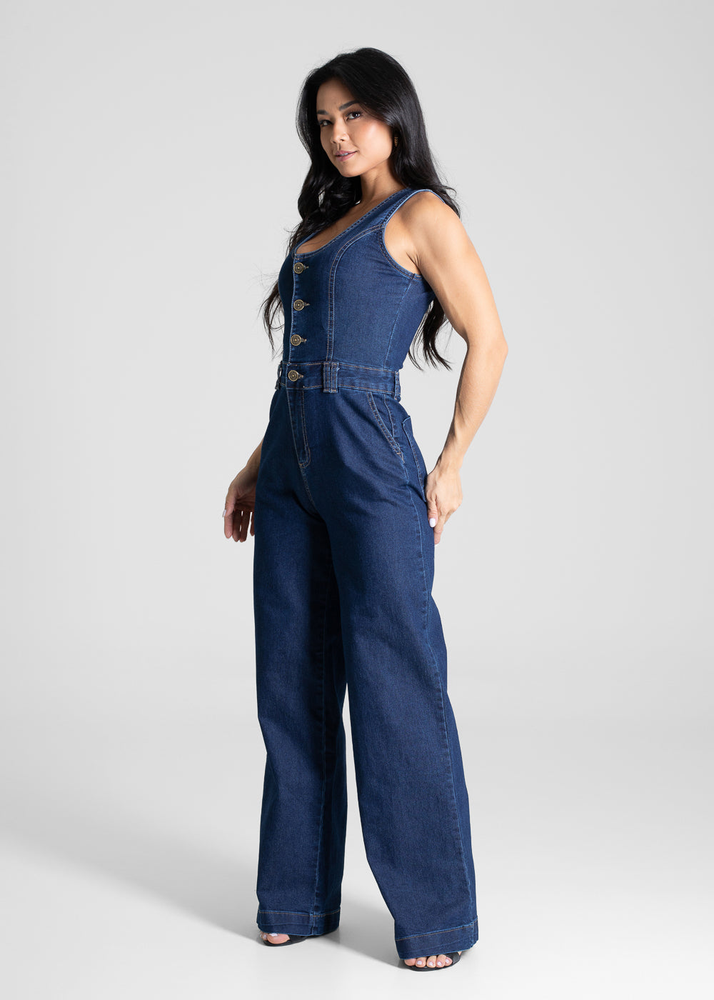 Macacão Jeans Sawary - 281284 AZUL