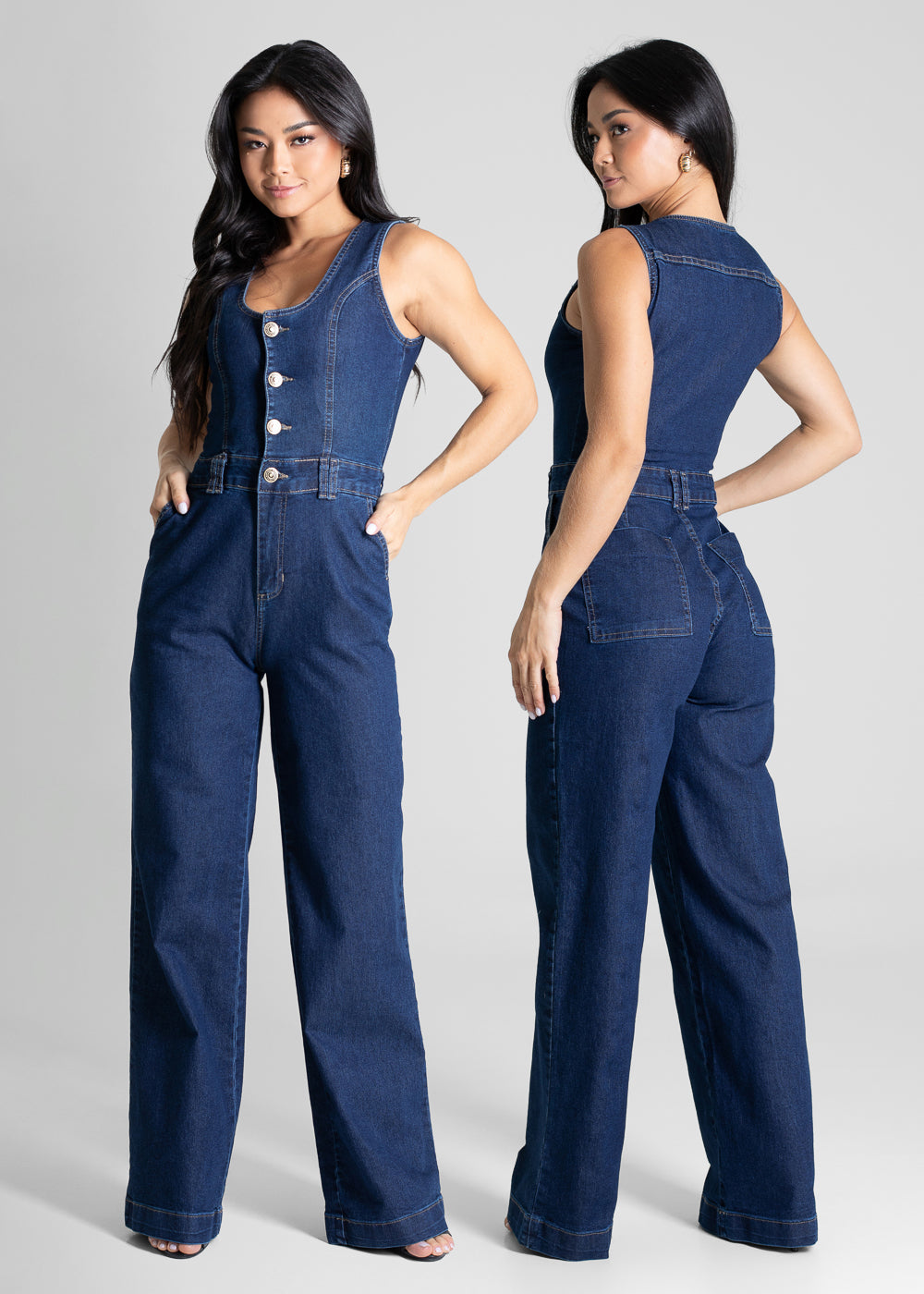 Macacão Jeans Sawary - 281284 AZUL