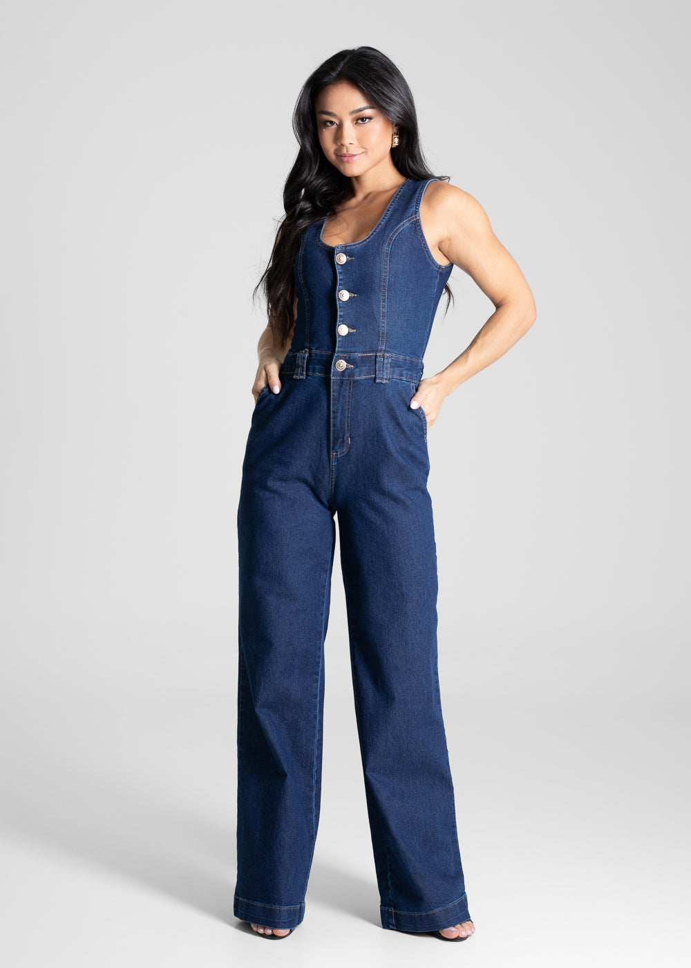 Macacão Jeans Sawary - 281284 AZUL