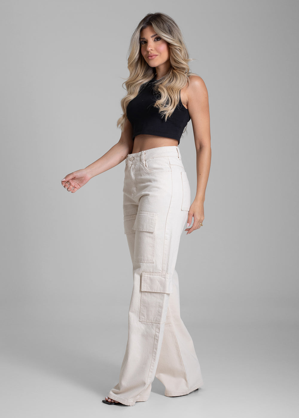 Calça Sarja Sawary Wide Leg - 281285 PT