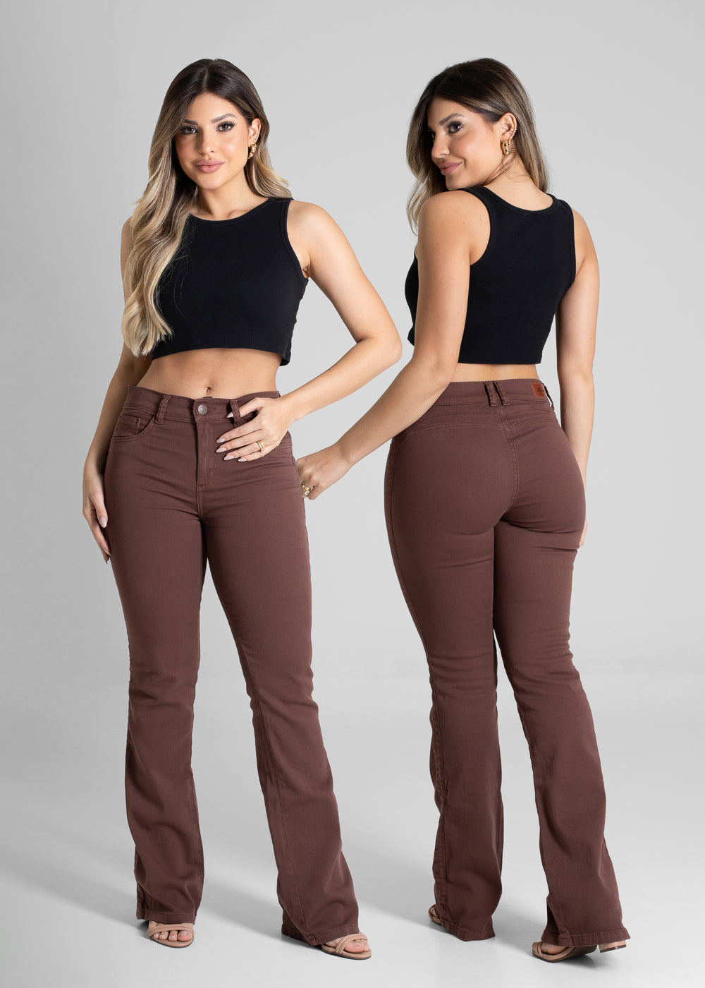 Calça Sarja Sawary Boot Cut - 281311 MARROM