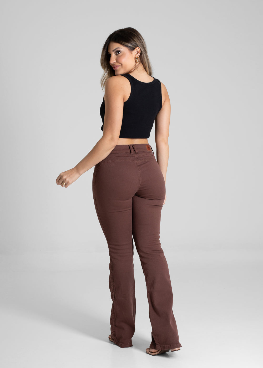 Calça Sarja Sawary Boot Cut - 281311 MARROM