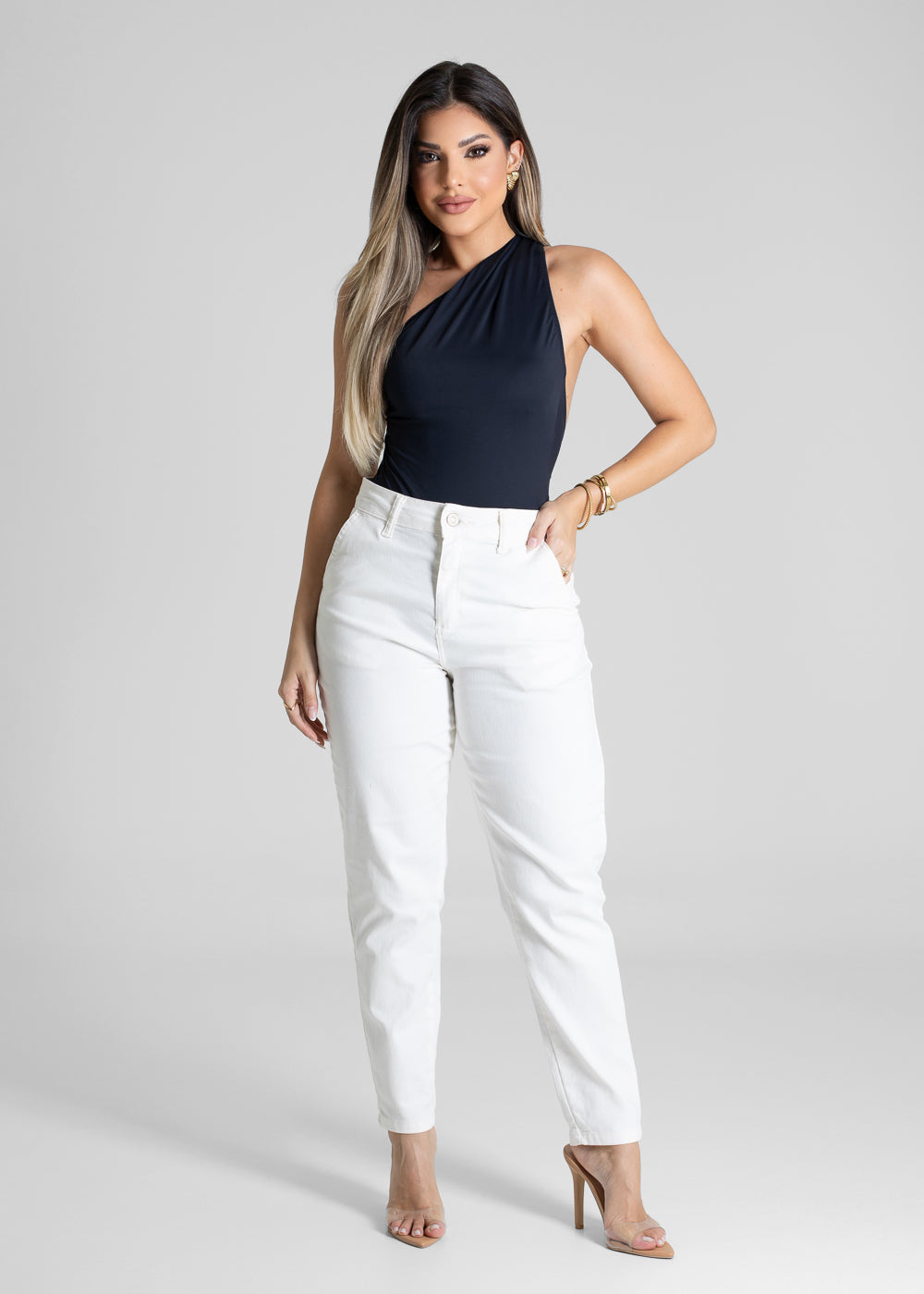 Calça Sarja Sawary Mom - 281312 OFF WHITE