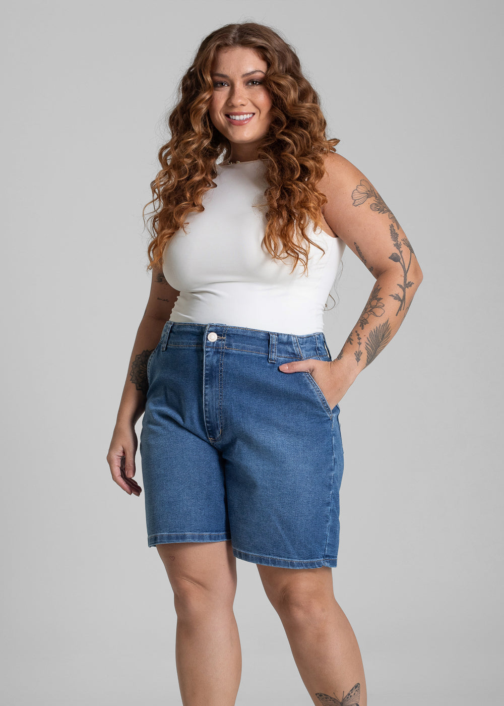 Bermuda Jeans Sawary Plus Size - 281367 AZUL