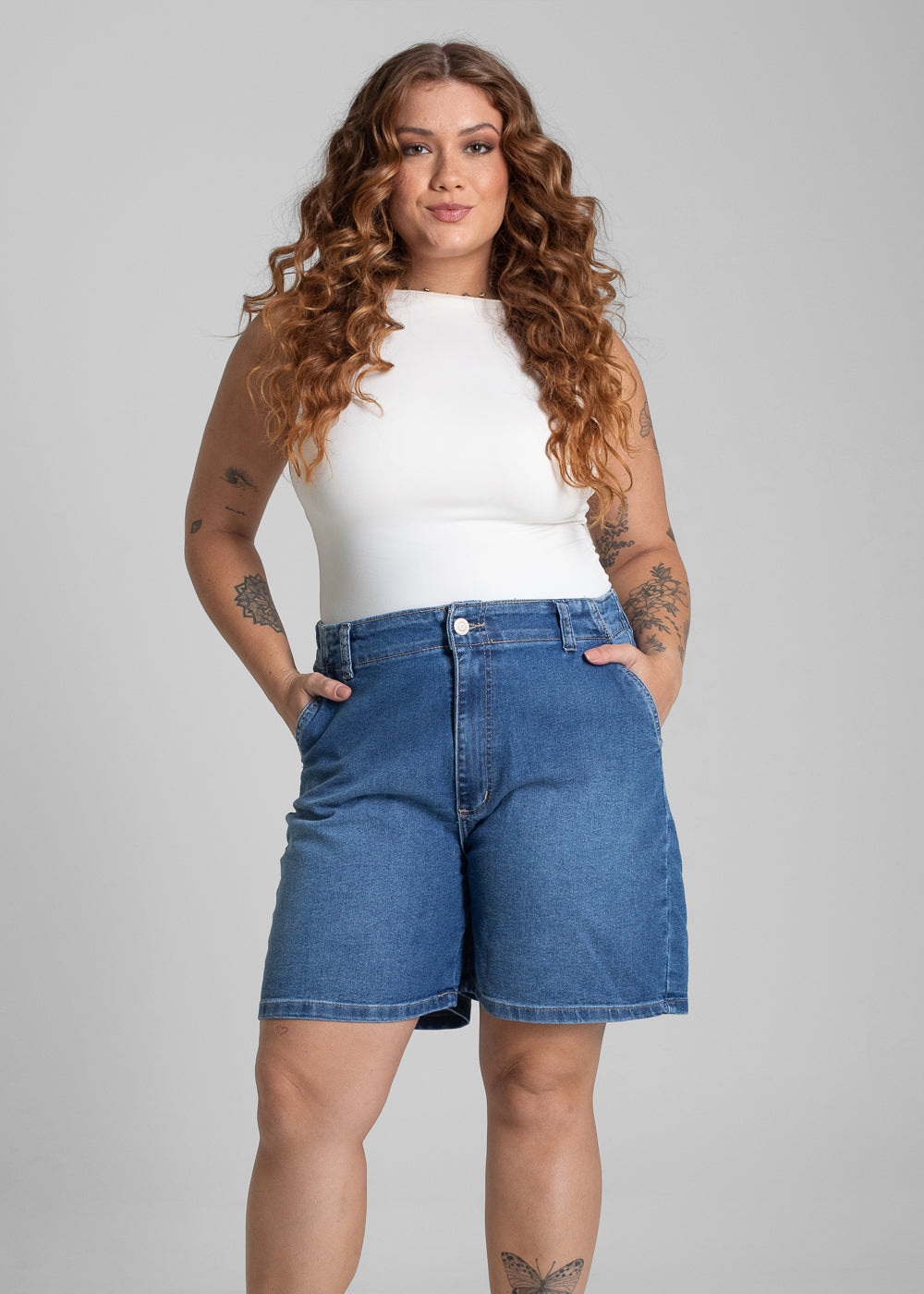 Bermuda Jeans Sawary Plus Size - 281367 AZUL