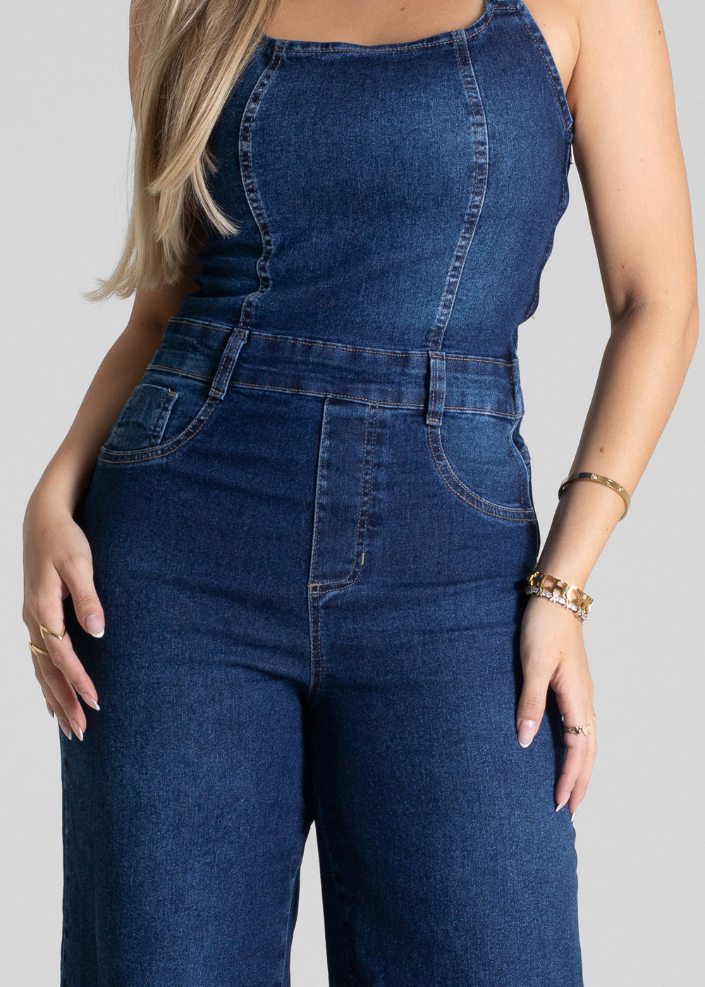 Macacão Jeans Sawary - 281378 AZUL