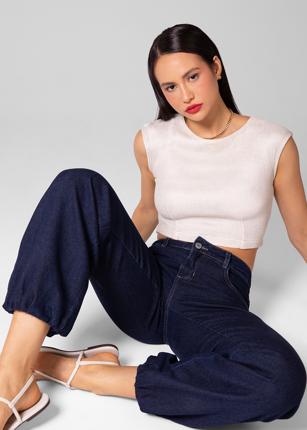 Calça Jeans Sawary Balonê - 281394 AZUL