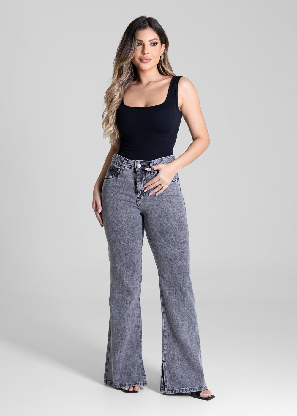 Calça Jeans Sawary Boot Cut - 281407 PRETO