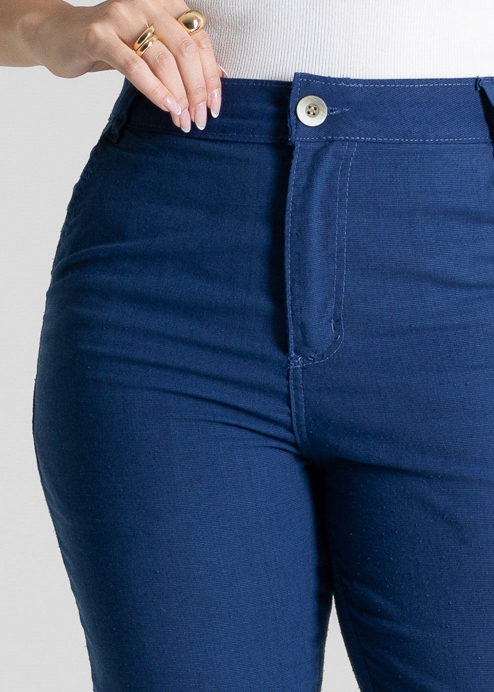 Calça Linho Sawary Mom - 281413 AZUL