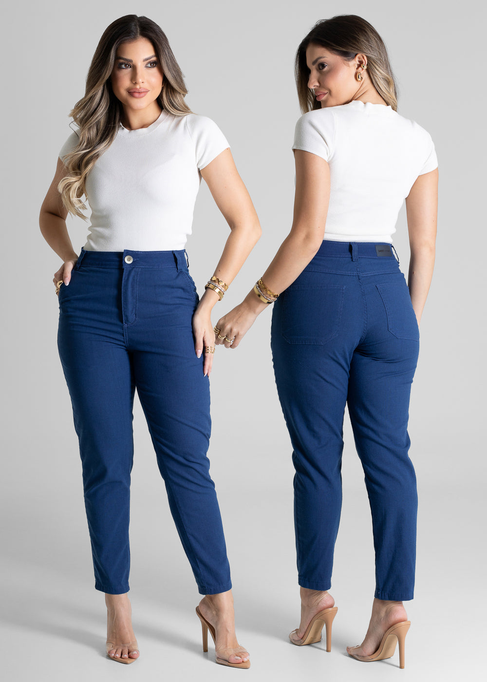 Calça Linho Sawary Mom - 281413 AZUL