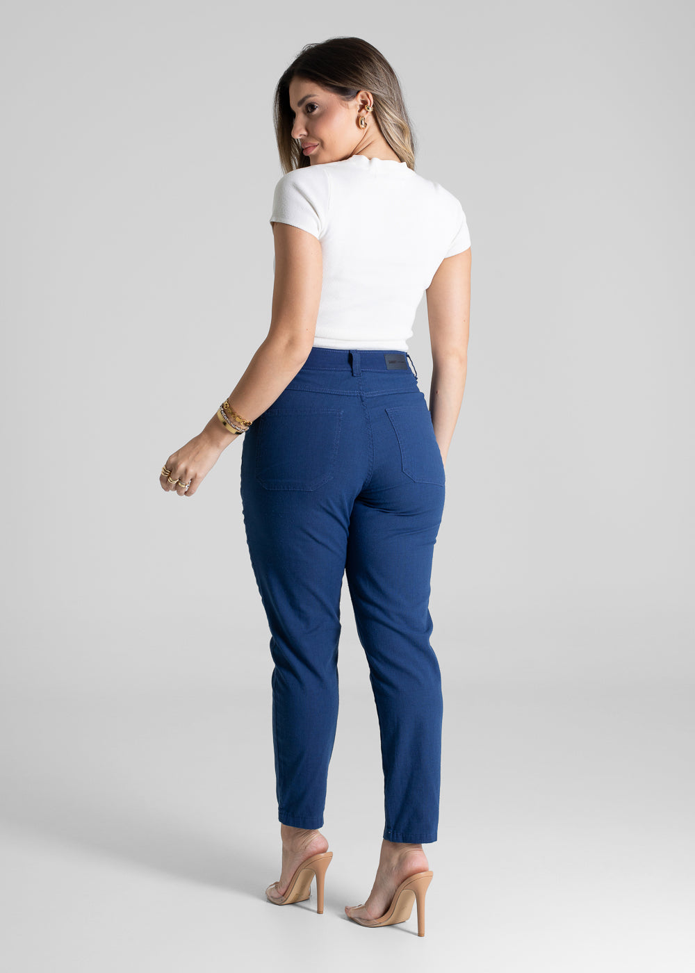 Calça Linho Sawary Mom - 281413 AZUL