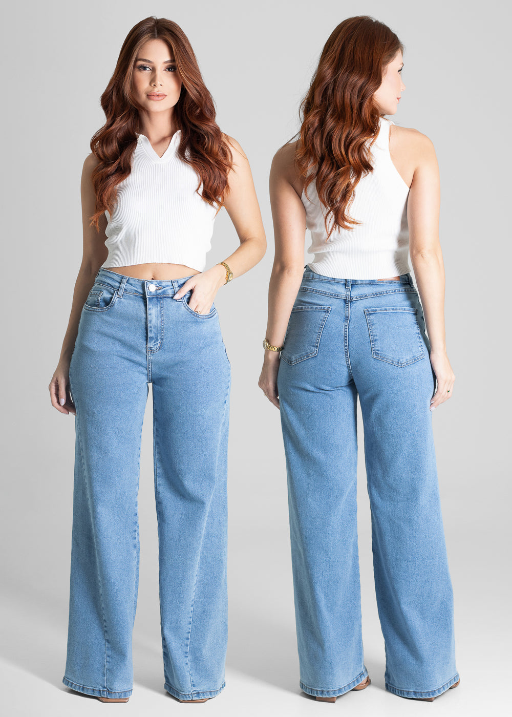 Calça Jeans Sawary Wide Leg - 281418 AZUL