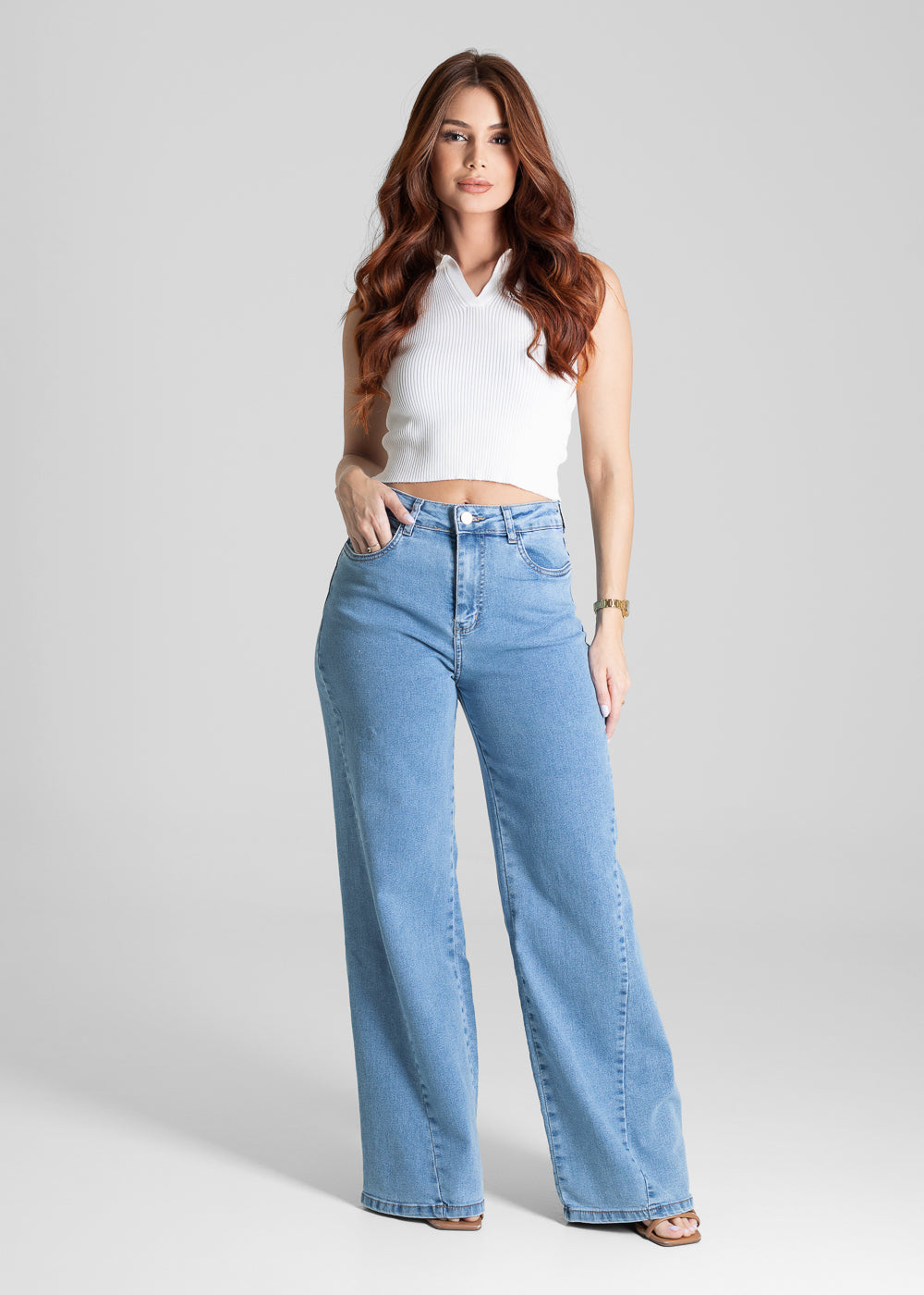 Calça Jeans Sawary Wide Leg - 281418 AZUL