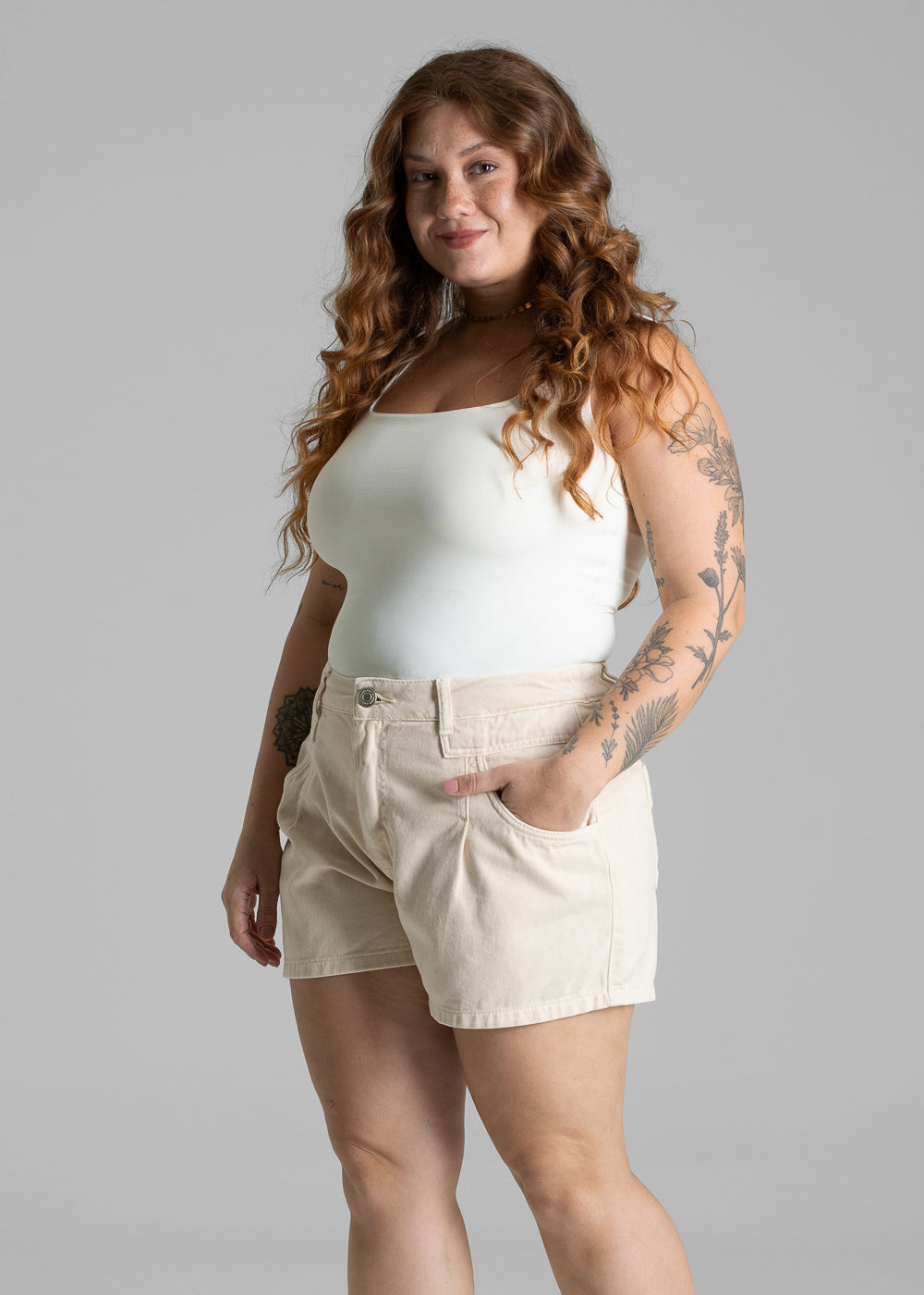 Shorts Sarja Sawary Plus Size - 281460 AMARELO