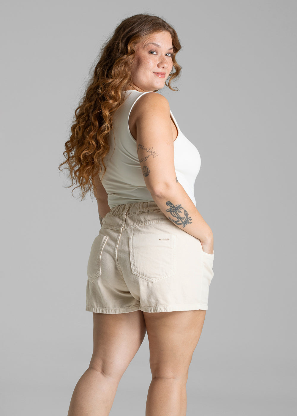 Shorts Sarja Sawary Plus Size - 281460 AMARELO