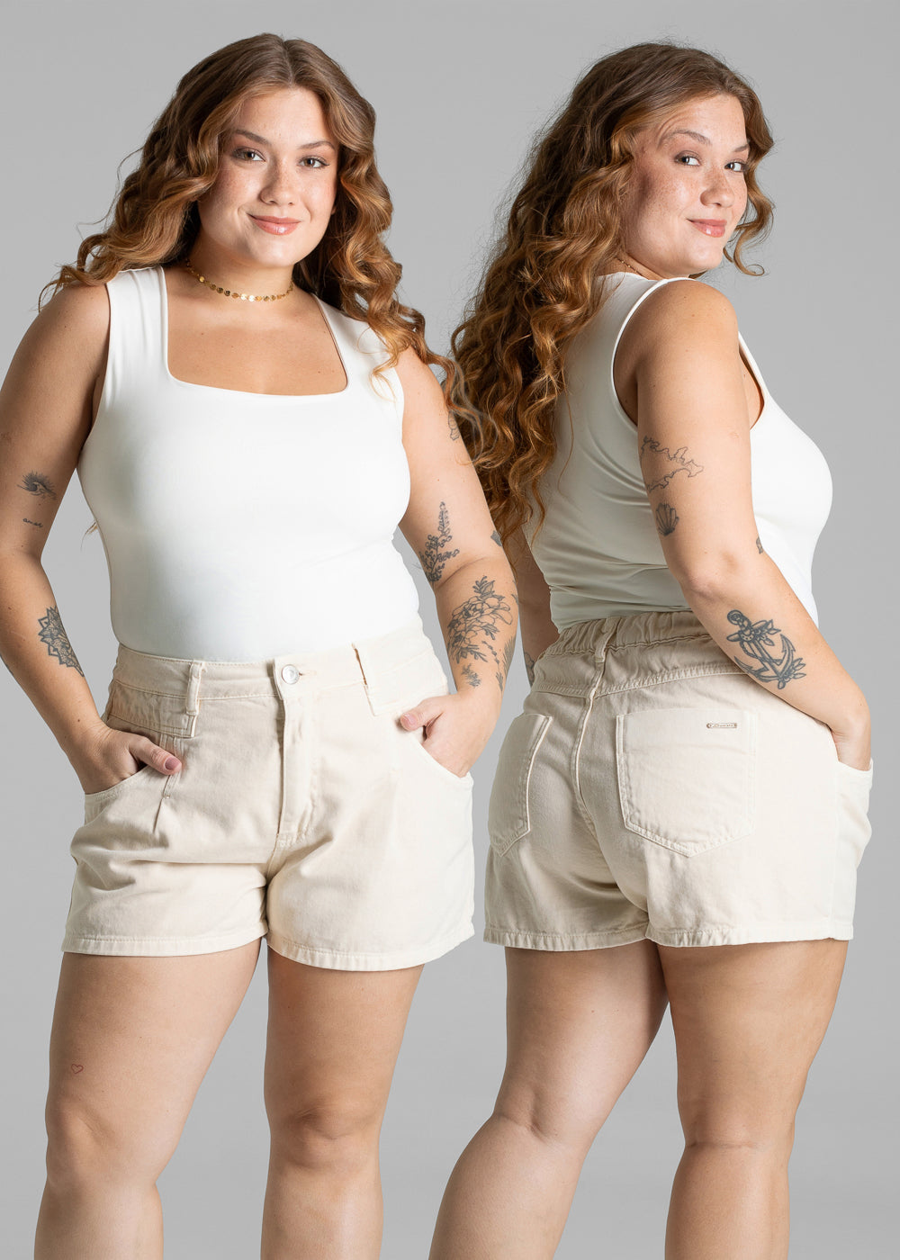 Shorts Sarja Sawary Plus Size - 281460 AMARELO